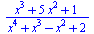 `/`(`*`(`+`(`*`(`^`(x, 3)), `*`(5, `*`(`^`(x, 2))), 1)), `*`(`+`(`*`(`^`(x, 4)), `*`(`^`(x, 3)), `-`(`*`(`^`(x, 2))), 2)))