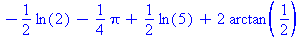 -1/2*ln(2)-1/4*Pi+1/2*ln(5)+2*arctan(1/2)