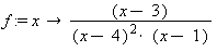 f := proc (x) options operator, arrow; (x-3)/((x-4)^2*(x-1)) end proc